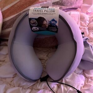 Memory Foam Travel Pillow - Gray